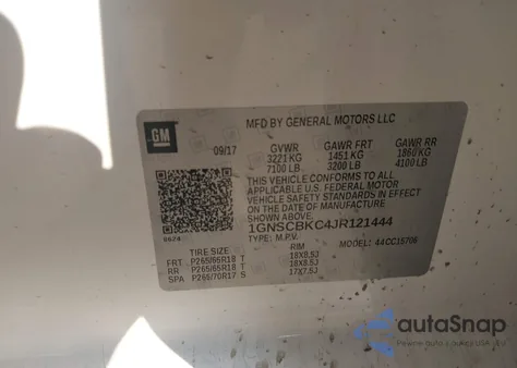 2018 Chevrolet Tahoe Lt from USA, damaged, VIN 1GNSCBKC4JR121444